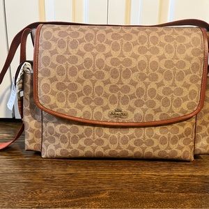 Baby Messenger Bag In Signature Canvas diaper bag